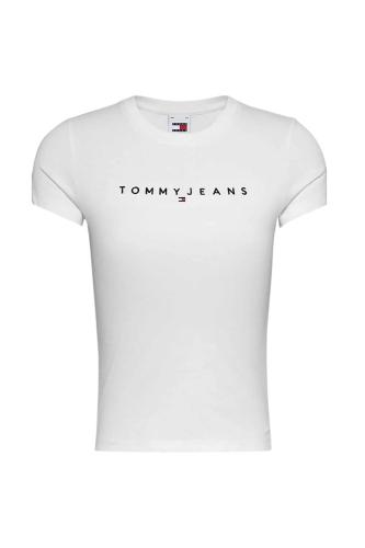 Tommy Jeans γυναικείο T-shirt με logo print Slim Fit - DW0DW17361 Λευκό